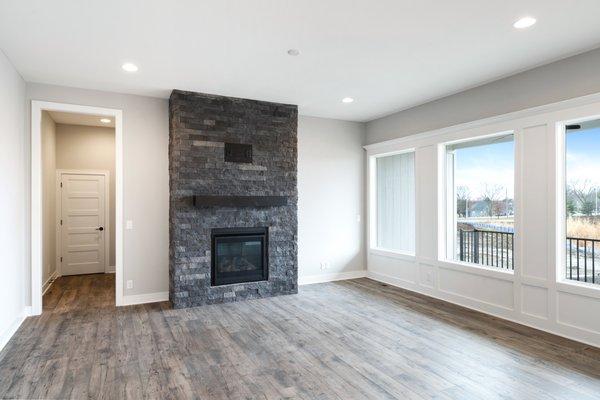 floor to ceiling fireplace