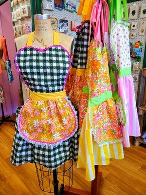 Flower power handmade aprons