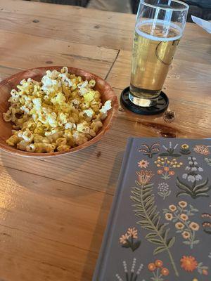 Blood orange cider & popcorn with kettle corn seasoning