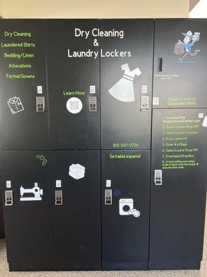 Our drop off lockers in Harvard inside Airport Laundromat