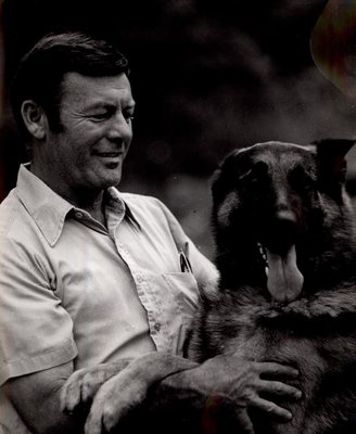 An earlier photo of Bob and one of his champion dogs.