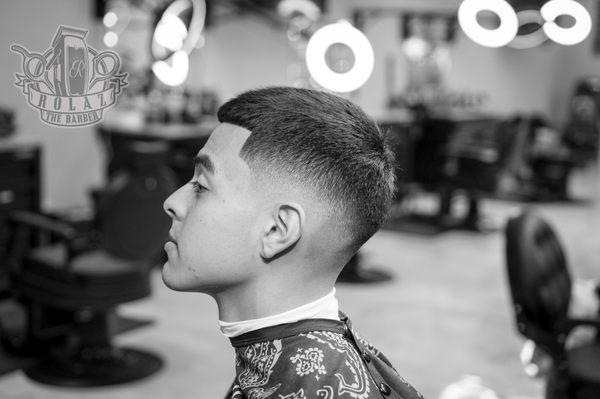 Drop fade with a razored line up.