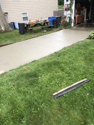 New cement driveway