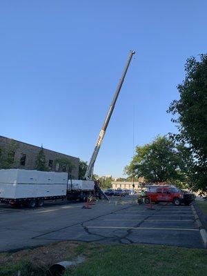 Getting staged and ready at a commercial multi office space.