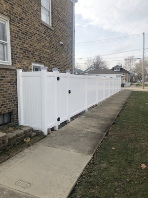 White Vinyl fence Installation