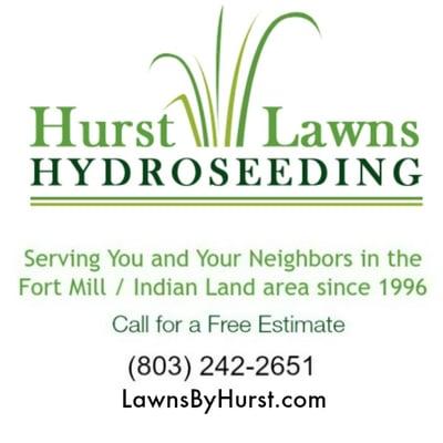 Hurst Lawns and Hydro Seeding has been growing and maintaining beautiful, lush lawns in the Indian Land,  Fort Mill area since1996