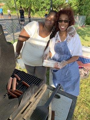 Chefs in action. Fire and ice community block party.