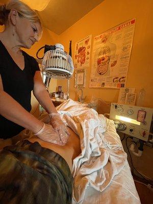 Colon Hydrotherapy with abdominal massage