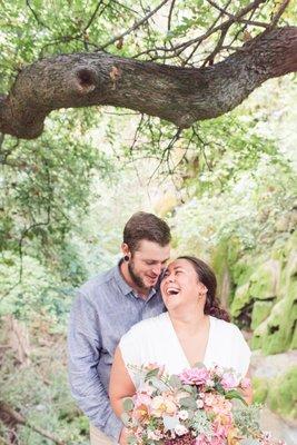 Eloping couple at Gorman Falls in Colorado Bend State Park