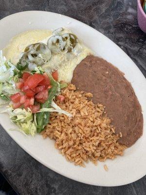 Mia's Special, Chicken enchiladas with jalapeños