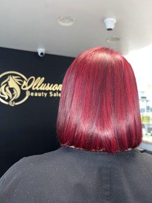 Red hair color and highlights