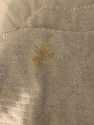 Rust on white towel