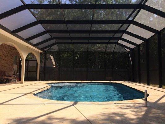 Pool Enclosure w/10 year manufacturer warranty and 5 year workmanship warranty.