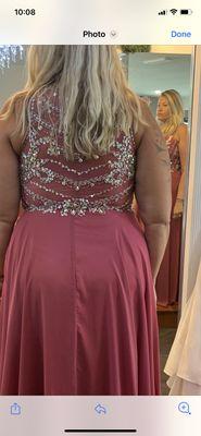 Back of dress in store I tried on