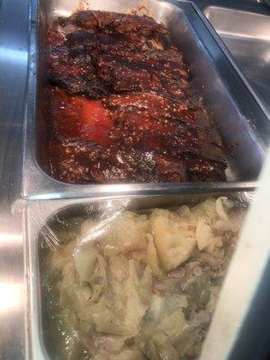 BBQ ribs and cabbage!