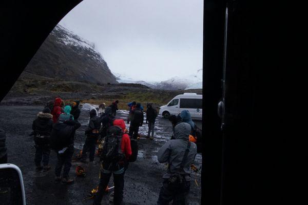 Fam getting ready for the day on the glacier!!