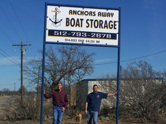 Dad (Wayne) and I (Robert) officially opening Anchors Boat Storage.