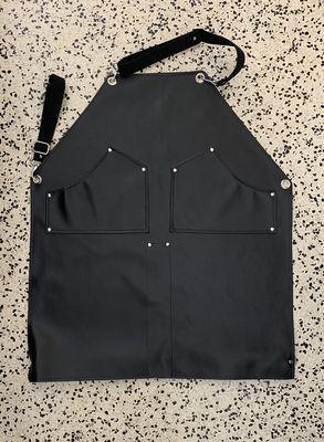 Black vinyl leather apron