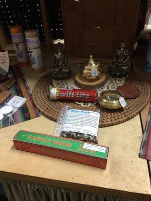 Some of the quality offerings at Otter and Trout - incense, candles, medicinal herbs, and much more!