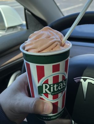 Gelati with pumpkin custard and vanilla ice