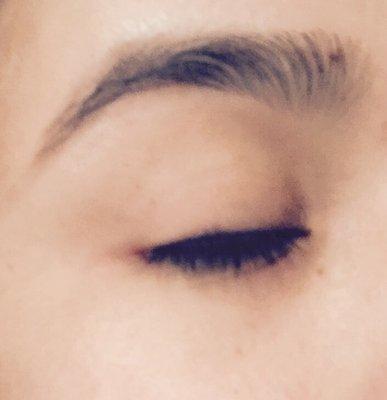 Look at that shape! No fill in no make up, just straight beautiful threading work! This is why I stick to zohra!