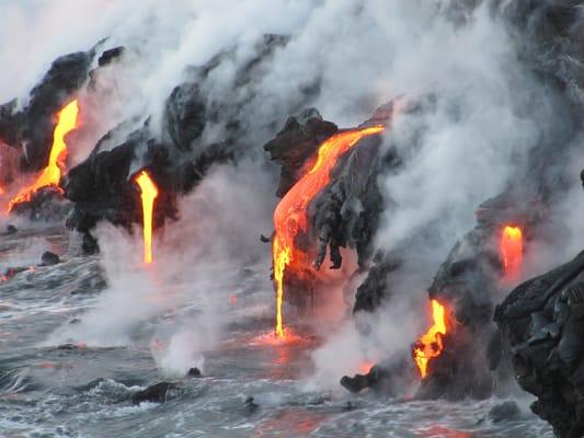 Beautiful Lava meets the Ocean