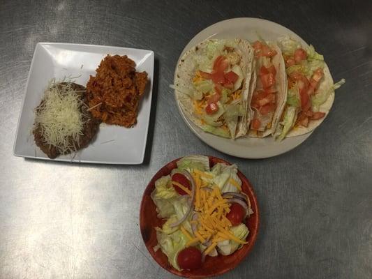 Taco Tuesday: AYCE Tacos, Refried Beans, Spanish Rice & Side Salad