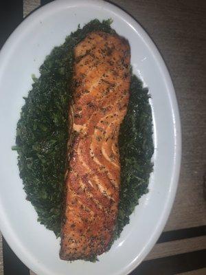 Salmon Salad With Choice of cooked spinach.