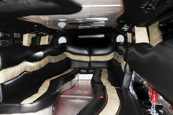 Upscale stretch limo interior.  Contact us today to see what other options we have to offer.