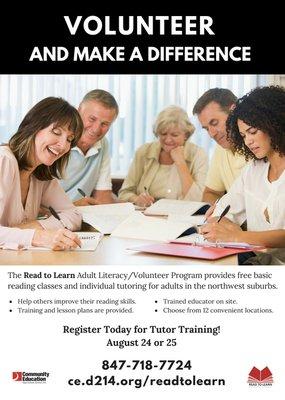 Tutor training takes place twice a year, in August and January.