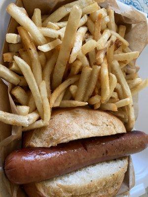 Kids hotdog and fries $10.50