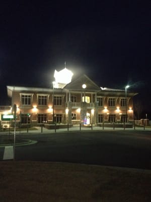 Fletcher Town Hall at night.