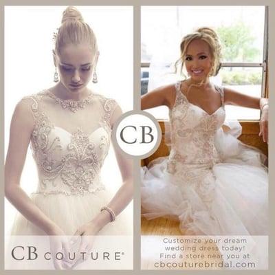 Customized wedding gown tailored when delivered and then used for ad by bridal company