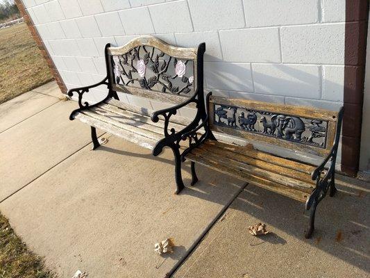 Benches for young and old.