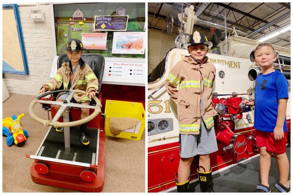 Lots of fun for kids to dress up and climb on the fire truck.