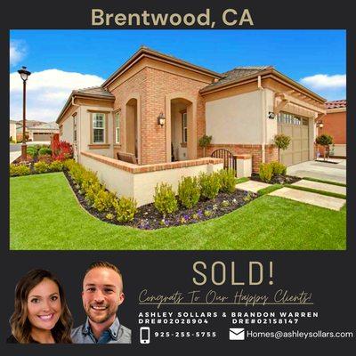 SOLD in Brentwood, CA: Call us (925)255-5755