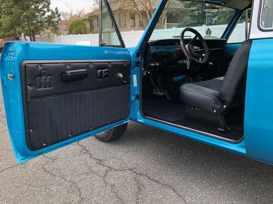 International scout just finished and now finally together custom door panels with the invincible IH LOGO