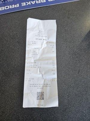 My receipt.