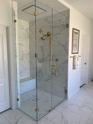 Satin Brass Shower Enclosure