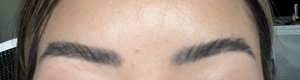 Eyebrows before, dark and gray