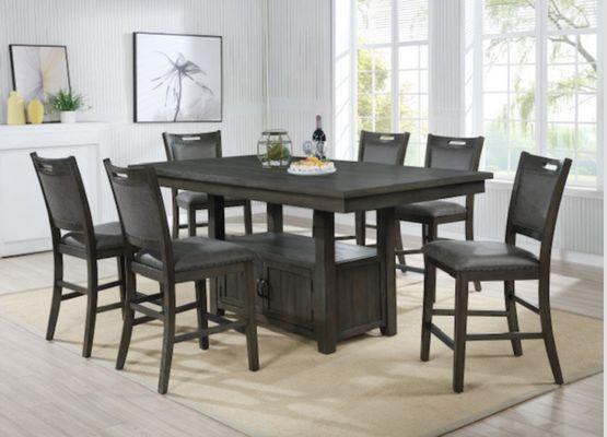 Weathered Gray Dining Room Set with storage space