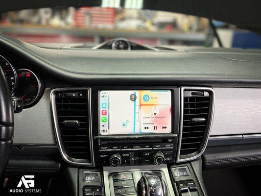 Porsche Panamera Car Play integration to factory radio.