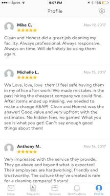 Reviews from thumbtack!