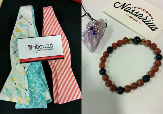 Beauitful bowties and jewelry from Unbound and Nassarius!