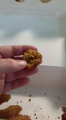 Smashed the hush puppy with a hammer