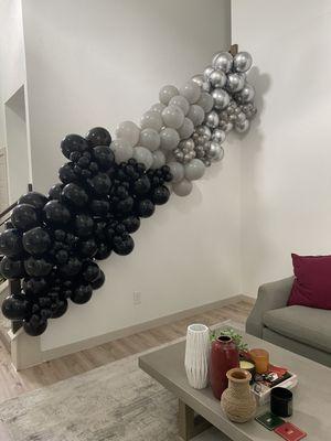 10 foot chrome, gray and black Garland