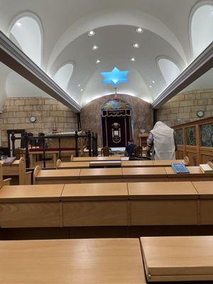 Inside the synagogue.