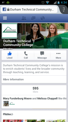 Durham Tech's Facebook page