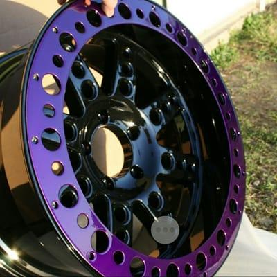 Powder coated illusion purple /gloss black