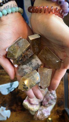 Rutile quartz mini towers (some with hematite inclusions)